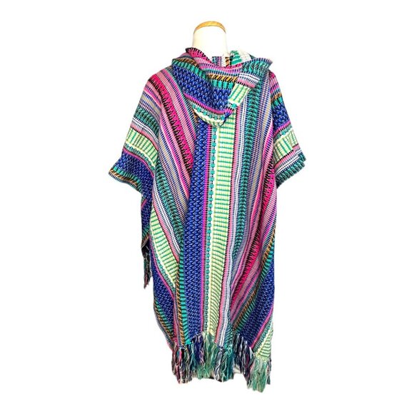 ASOS Swim Festival Multicolor Striped Tribal Hooded Cape Multicolor - Picture 3 of 7